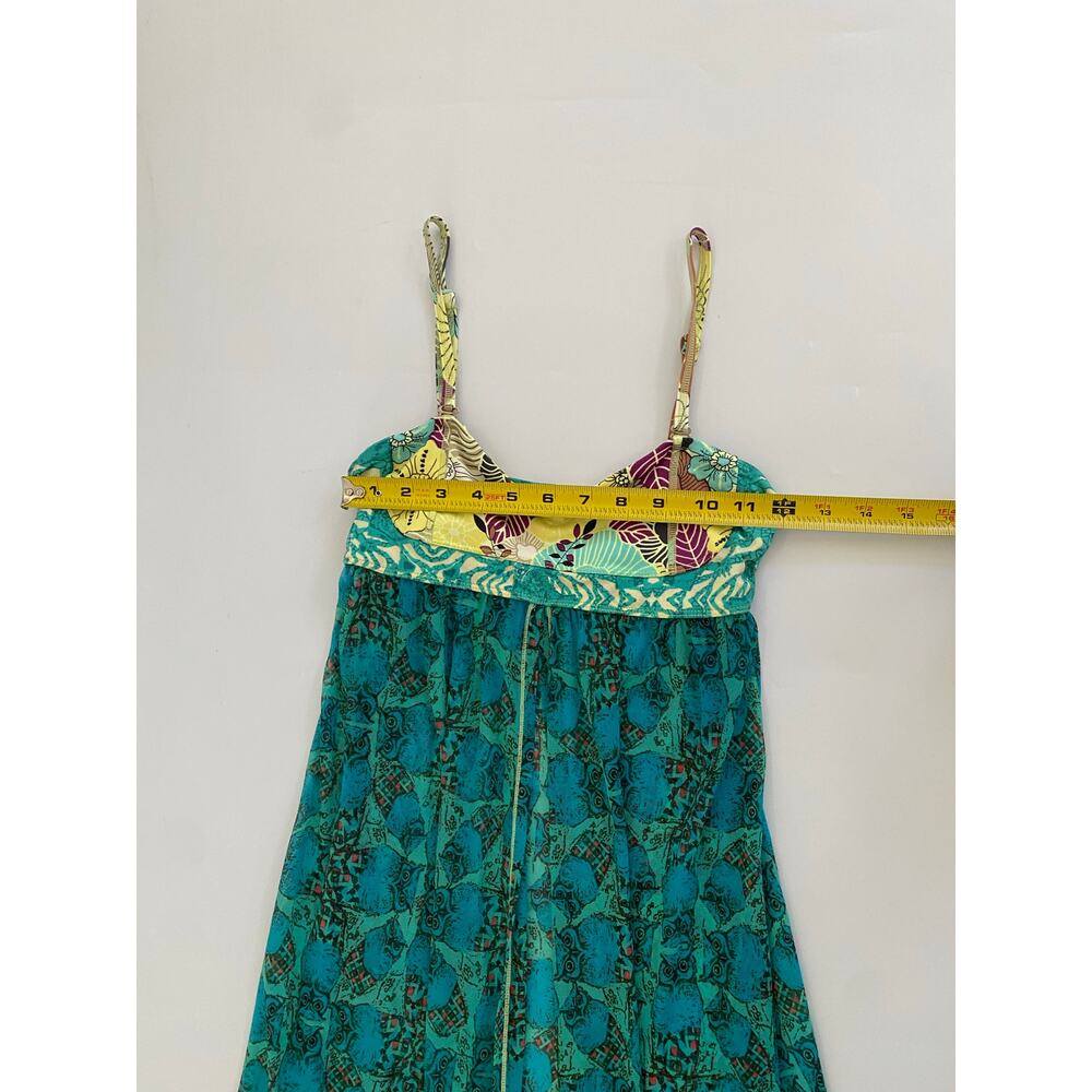 Maaji Teal Printed Midi Dress with Floral Bust - Picture 8 of 15